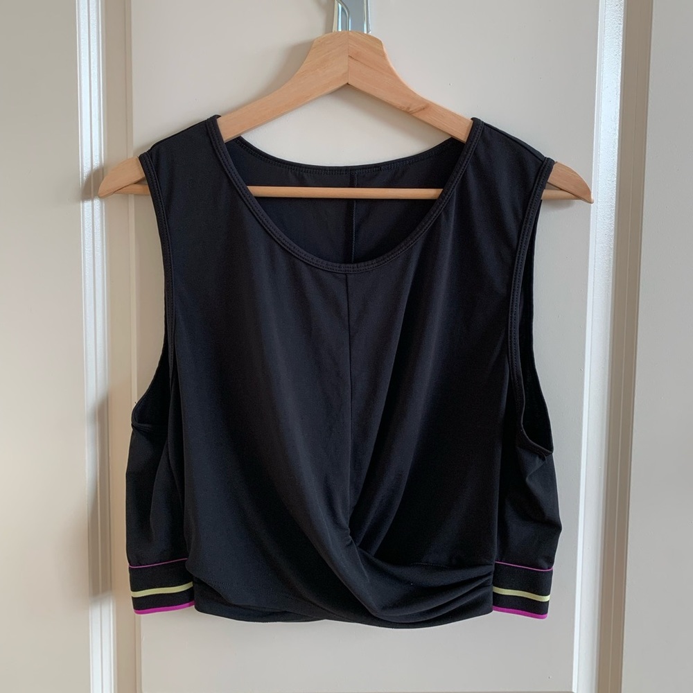 Knot-front FABLETICS cropped workout top